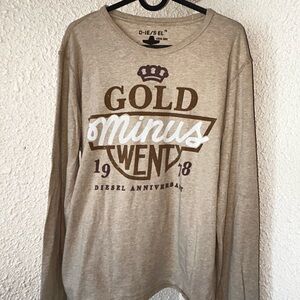 Diesel Tan Graphic Long Sleeve Tee